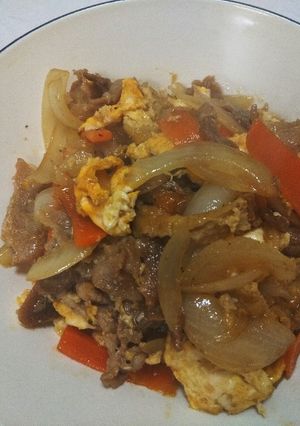 簡単メイン♪豚肉と卵のオイスター炒め-レシピのメイン写真