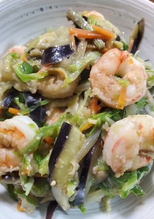 エビと野菜の味噌マヨバター炒め★-レシピのメイン写真