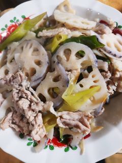 レンコンと豚肉の炒め煮-レシピのメイン写真