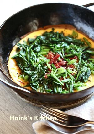 母の味☆コンビーフとほうれん草のオムレツ-レシピのメイン写真