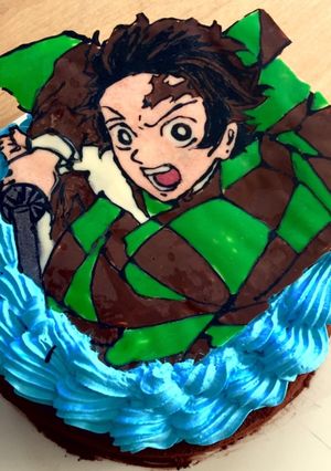 鬼滅の刃　炭治郎　ケーキ-レシピのメイン写真