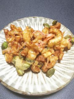 ちくわと枝豆と紅生姜のかき揚げ-レシピのメイン写真