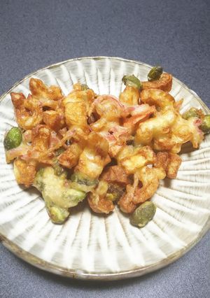 ちくわと枝豆と紅生姜のかき揚げ-レシピのメイン写真