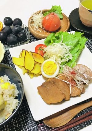 焼豚メインで今日の夕飯メニュー・夕飯献立-レシピのメイン写真