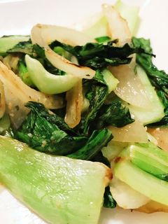 【おつまみ】チンゲン菜と玉ねぎの炒め物-レシピのメイン写真