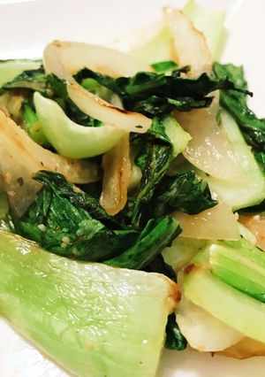 【おつまみ】チンゲン菜と玉ねぎの炒め物-レシピのメイン写真