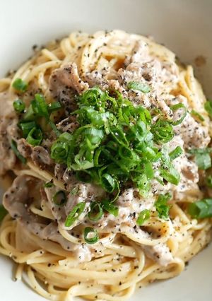 豚しゃぶ風ごまドレパスタ-レシピのメイン写真