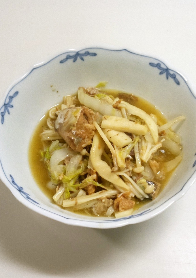 白菜ときのこの炒め物（さば缶入り）-レシピのメイン写真