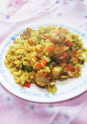 味付けカレー粉だけホタテカレーチャーハン-レシピのメイン写真
