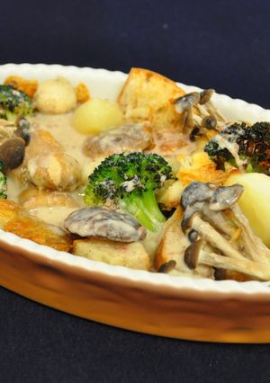 パンときのこの白味噌グラタン-レシピのメイン写真