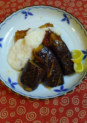 自炊飯　畳み豚バラ薄切りとなすの山芋がけ-レシピのメイン写真