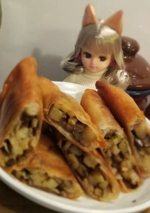 リカちゃん♡ガーリックなす春巻き*.❁-レシピのメイン写真
