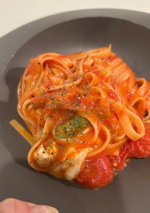 モッツァレラ入りトマトパスタ-レシピのメイン写真