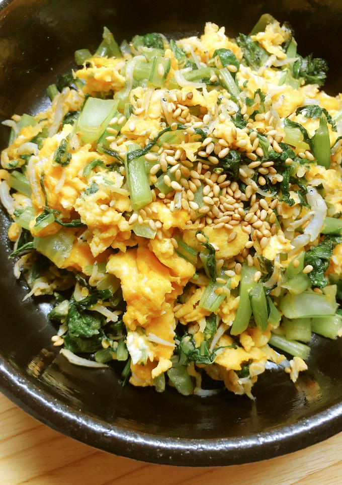 捨てない！かぶ菜としらすの卵とじ-レシピのメイン写真