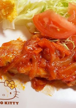 トマトソースたっぷりポークチャップ-レシピのメイン写真