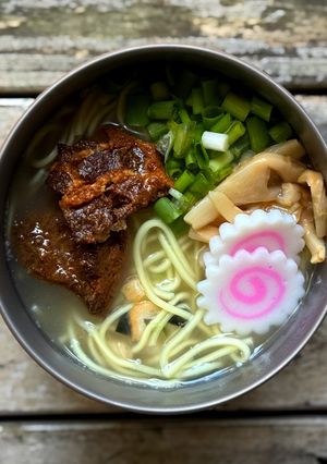 ▲山ごはん▲鶏&松茸W即席スープラーメン-レシピのメイン写真