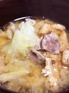 キャベツと豚肉のお味噌汁-レシピのメイン写真