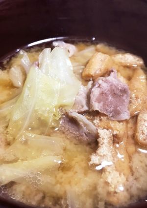 キャベツと豚肉のお味噌汁-レシピのメイン写真