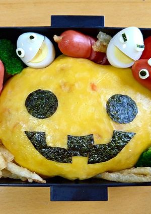 ハロウィン☆簡単オムライス弁当-レシピのメイン写真