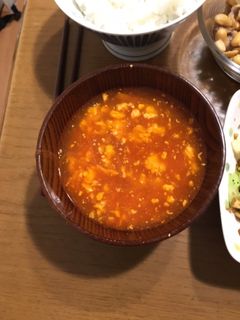 トマトジュースで簡単!卵トマトスープ-レシピのメイン写真