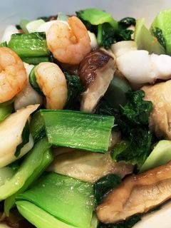 簡単!青梗菜ときのこのシーフード炒め-レシピのメイン写真