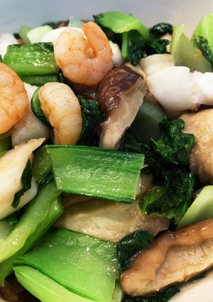 簡単！青梗菜ときのこのシーフード炒め-レシピのメイン写真