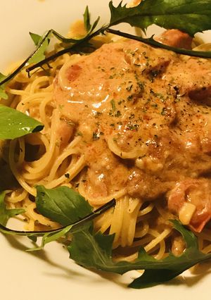 トマトホール缶&プチトマトの豆乳パスタ-レシピのメイン写真