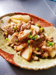 大根と豚肉のうめ炒め-レシピのメイン写真