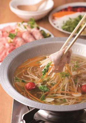 野菜たっぷり香原豚のスープしゃぶしゃぶ-レシピのメイン写真