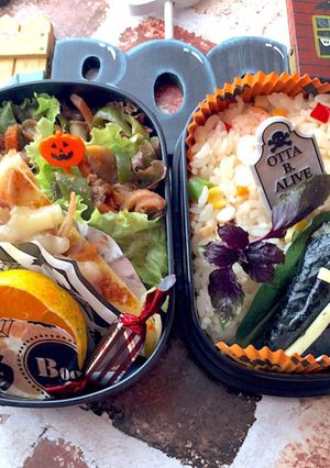 棺おにぎり ハロウィン弁当 詰め方-レシピのメイン写真