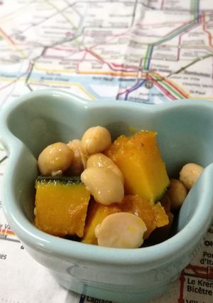 かぼちゃ大豆煮（幼児食、離乳食完了期）-レシピのメイン写真