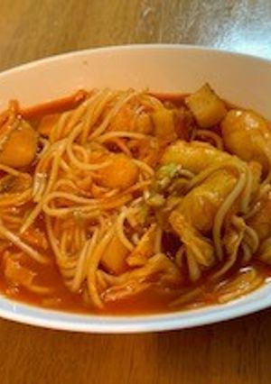余ったそうめんで韓国屋台の味トッポッキ風-レシピのメイン写真