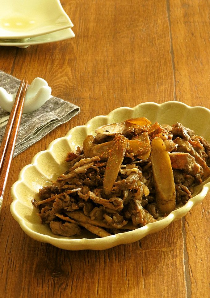 ごはんがすすむ☆牛肉とごぼうの甘辛炒め-レシピのメイン写真