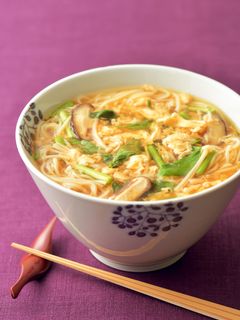 せりと卵のあんかけ温麺(うーめん)-レシピのメイン写真