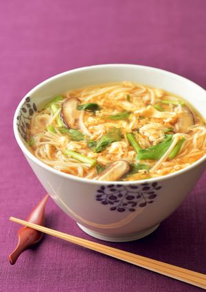せりと卵のあんかけ温麺（うーめん）-レシピのメイン写真