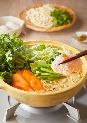 柚子胡椒で食べる白だし鶏しゃぶ鍋-レシピのメイン写真