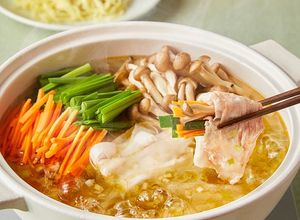 野菜を巻いて ねぎ塩白だし豚しゃぶ鍋-レシピのメイン写真