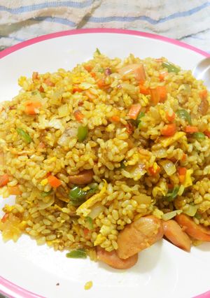 野菜たっぷり☆発芽米のカレーチャーハン-レシピのメイン写真