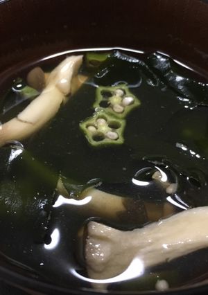 豚しゃぶ鍋残り出汁リメイク　わかめスープ-レシピのメイン写真