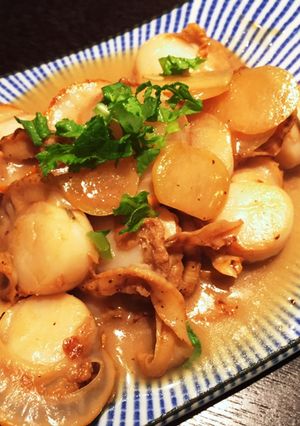 ベビーホタテの白ワイン入りバター醤油-レシピのメイン写真