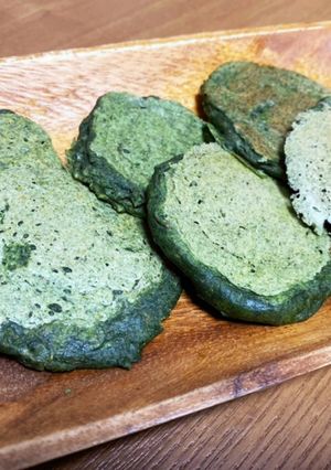 【離乳食後期】ほうれん草パンケーキ-レシピのメイン写真