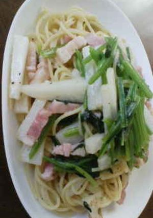 山芋とほうれん草のバター醤油パスタ-レシピのメイン写真