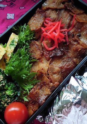 2020/10/29 生姜焼き弁当-レシピのメイン写真