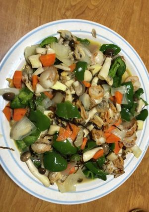 貝と野菜のあっさり塩昆布炒め-レシピのメイン写真
