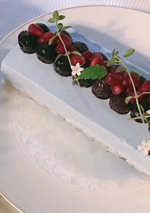 クリスマスレアチーズ風ブルースノーケーキ-レシピのメイン写真