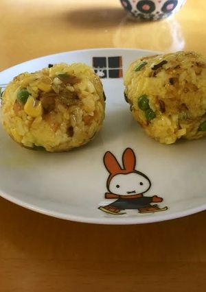 【使いきり】野菜たっぷり焼きおにぎり-レシピのメイン写真