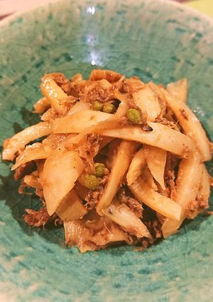 【野菜ソムリエ】京こかぶ皮の鯖缶きんぴら-レシピのメイン写真