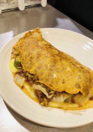 ひき肉と白菜とネギのオムレツ-レシピのメイン写真