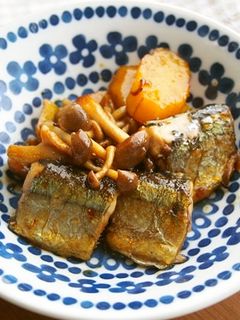 さんま・しめじ・さつま芋の照り焼き♪-レシピのメイン写真