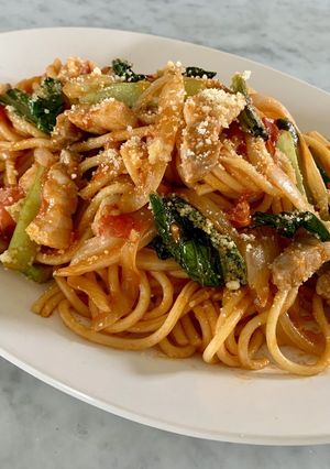 はまぽーくとフレッシュトマトのナポリタン-レシピのメイン写真